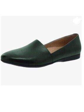 FOWT Dark Green Closed Almond Toe Pumps Solid Color Loafer Flats Slip On Shoes